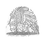 Black And White Seahorse Print Beanie