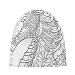 Black And White Seahorse Print Beanie