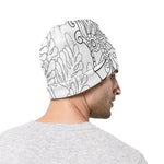 Black And White Seahorse Print Beanie