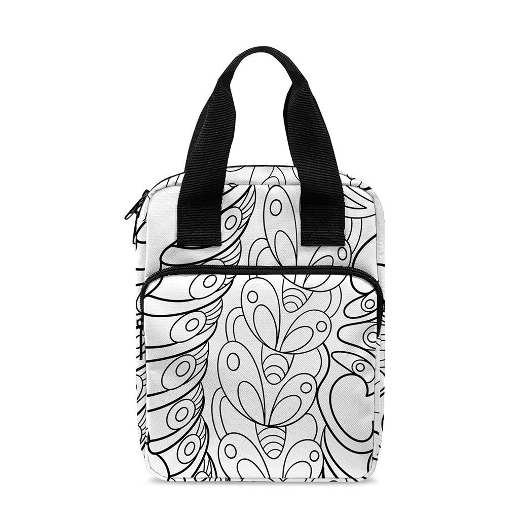 Black And White Seahorse Print Bible Tote Bag