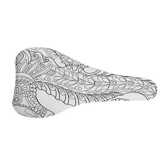 Black And White Seahorse Print Bicycle Seat Cover
