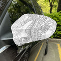 Black And White Seahorse Print Car Side Mirror Covers