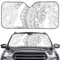 Black And White Seahorse Print Car Windshield Sun Shade