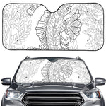 Black And White Seahorse Print Car Windshield Sun Shade