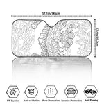 Black And White Seahorse Print Car Windshield Sun Shade