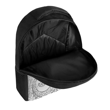 Black And White Seahorse Print Casual Backpack