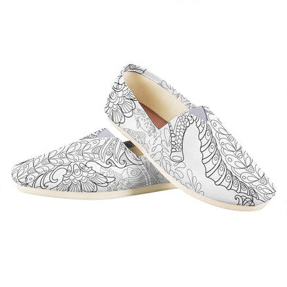 Black And White Seahorse Print Casual Shoes