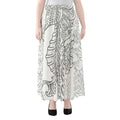 Black And White Seahorse Print Chiffon Maxi Skirt