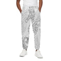 Black And White Seahorse Print Cotton Sweatpants