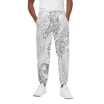 Black And White Seahorse Print Cotton Pants