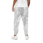 Black And White Seahorse Print Cotton Pants