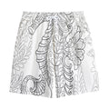 Black And White Seahorse Print Cotton Shorts