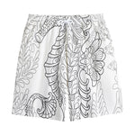 Black And White Seahorse Print Cotton Shorts