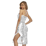 Black And White Seahorse Print Cross Back Cami Dress
