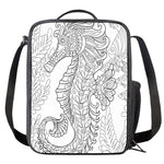 Black And White Seahorse Print Crossbody Lunch Bag