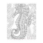 Black And White Seahorse Print Curtain