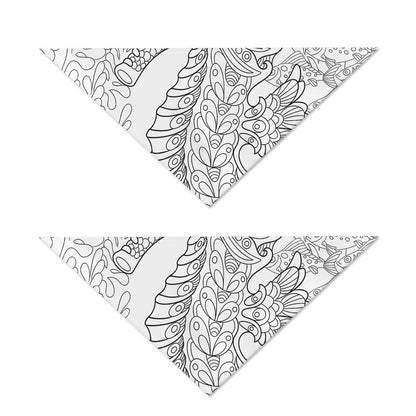 Black And White Seahorse Print Dog Bandana
