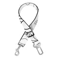 Black And White Seahorse Print Dog Seat Belt
