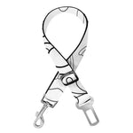 Black And White Seahorse Print Dog Seat Belt