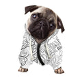 Black And White Seahorse Print Dog Zip Up Hoodie
