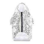 Black And White Seahorse Print Dog Zip Up Hoodie