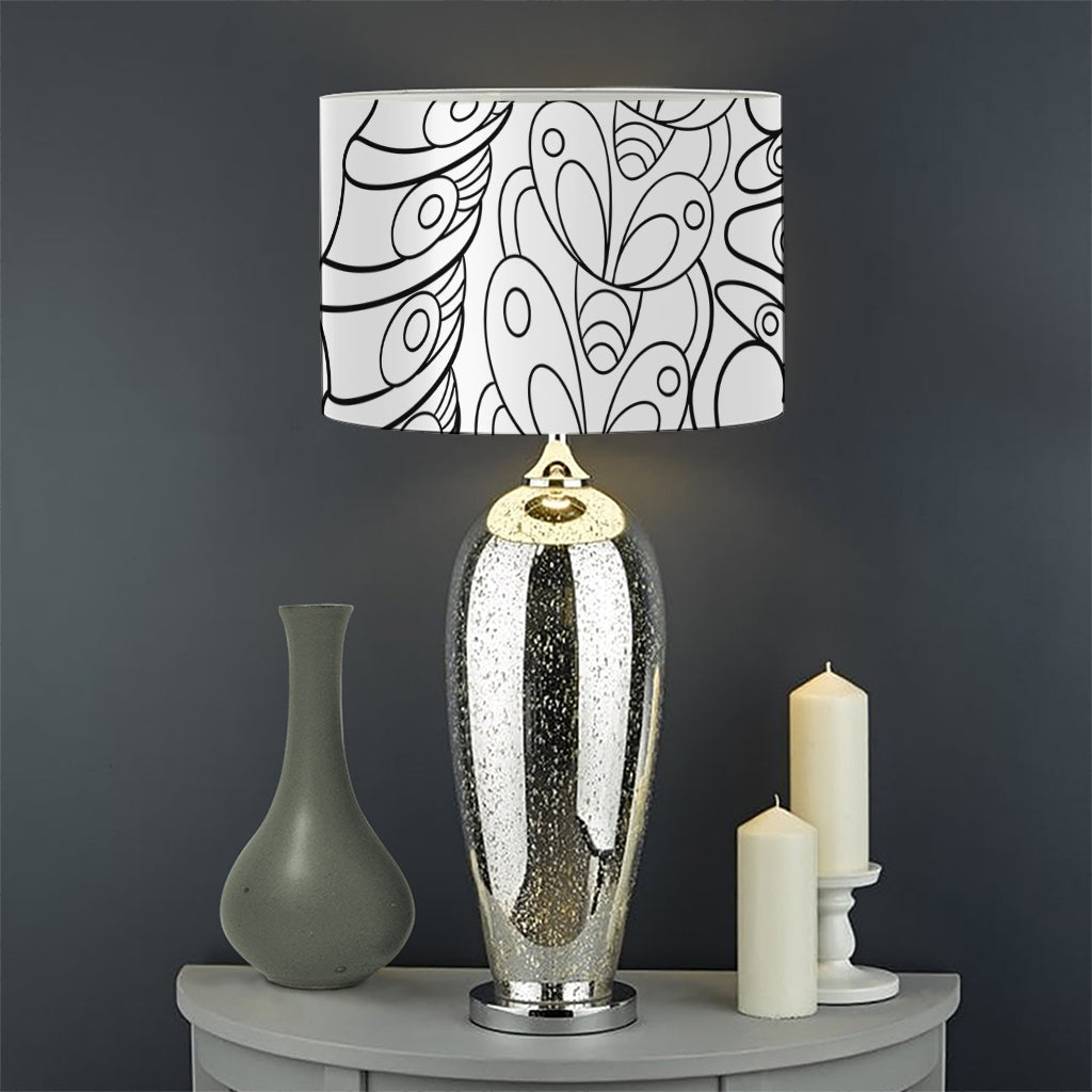 Black And White Seahorse Print Drum Lamp Shade