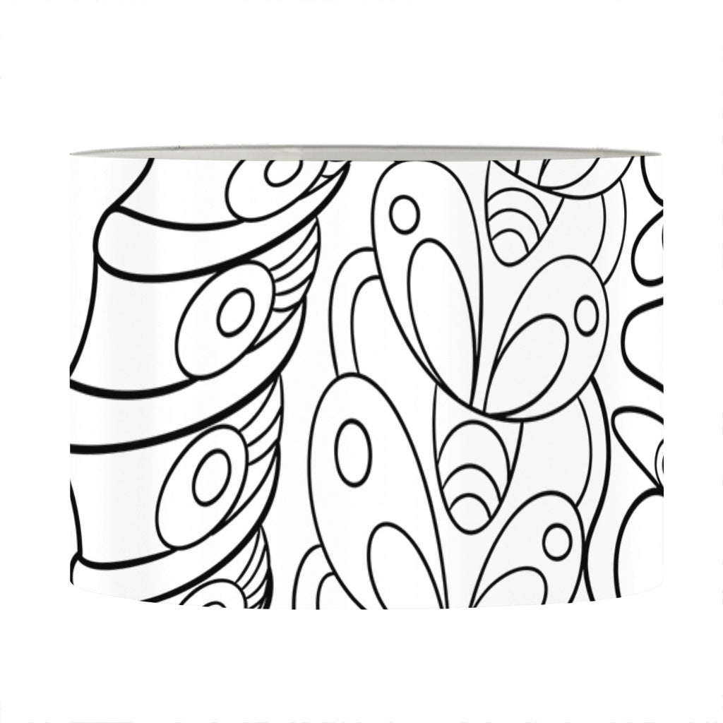 Black And White Seahorse Print Drum Lamp Shade