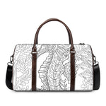 Black And White Seahorse Print Duffle Bag