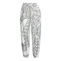 Black And White Seahorse Print Fleece Lined Knit Pants