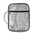 Black And White Seahorse Print Front Pocket Bible Bag