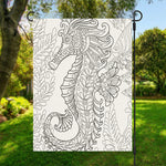 Black And White Seahorse Print Garden Flag