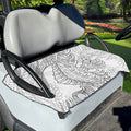 Black And White Seahorse Print Golf Cart Seat Cover