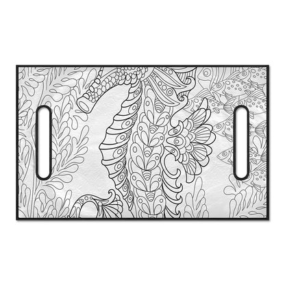 Black And White Seahorse Print Golf Cart Seat Cover