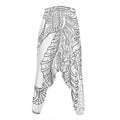 Black And White Seahorse Print Hammer Pants