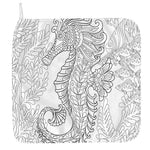 Black And White Seahorse Print Hand Towel