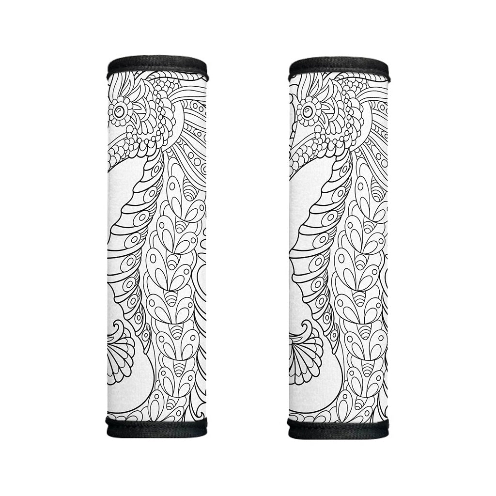 Black And White Seahorse Print Handle Covers