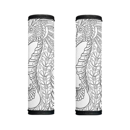 Black And White Seahorse Print Handle Covers