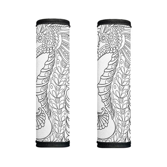 Black And White Seahorse Print Handle Covers
