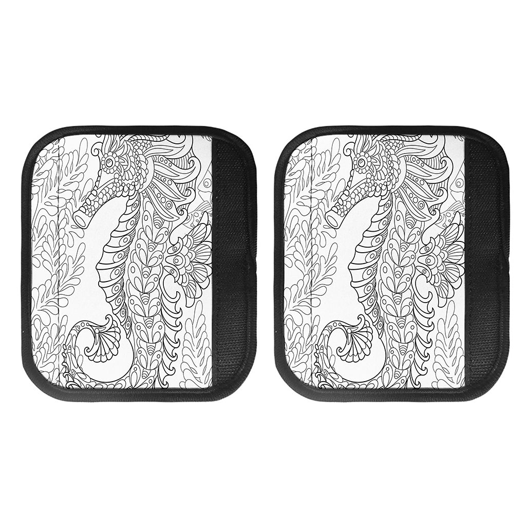 Black And White Seahorse Print Handle Covers