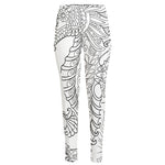 Black And White Seahorse Print High-Waisted Pocket Leggings