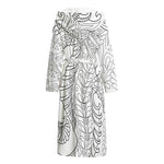 Black And White Seahorse Print Hooded Bathrobe