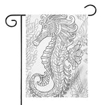 Black And White Seahorse Print House Flag