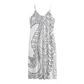 Black And White Seahorse Print Jersey Midi Cami Dress