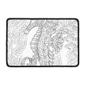 Black And White Seahorse Print Kitchen Mat