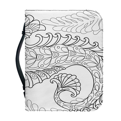 Black And White Seahorse Print Leather Bible Cover
