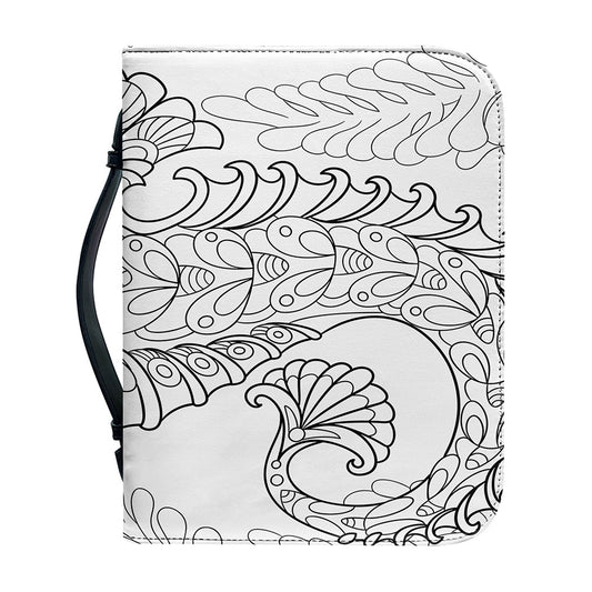 Black And White Seahorse Print Leather Bible Cover