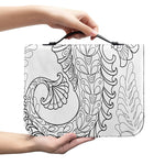 Black And White Seahorse Print Leather Bible Cover