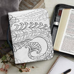 Black And White Seahorse Print Leather Bible Cover