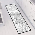 Black And White Seahorse Print Long Kitchen Mat