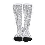 Black And White Seahorse Print Long Socks